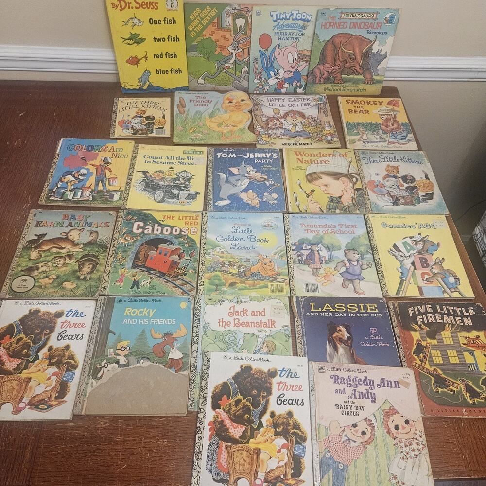 LOT OF 25 Vtg LITTLE GOLDEN PRESS Books Paperback Illustrated 70s 80s Red Fish